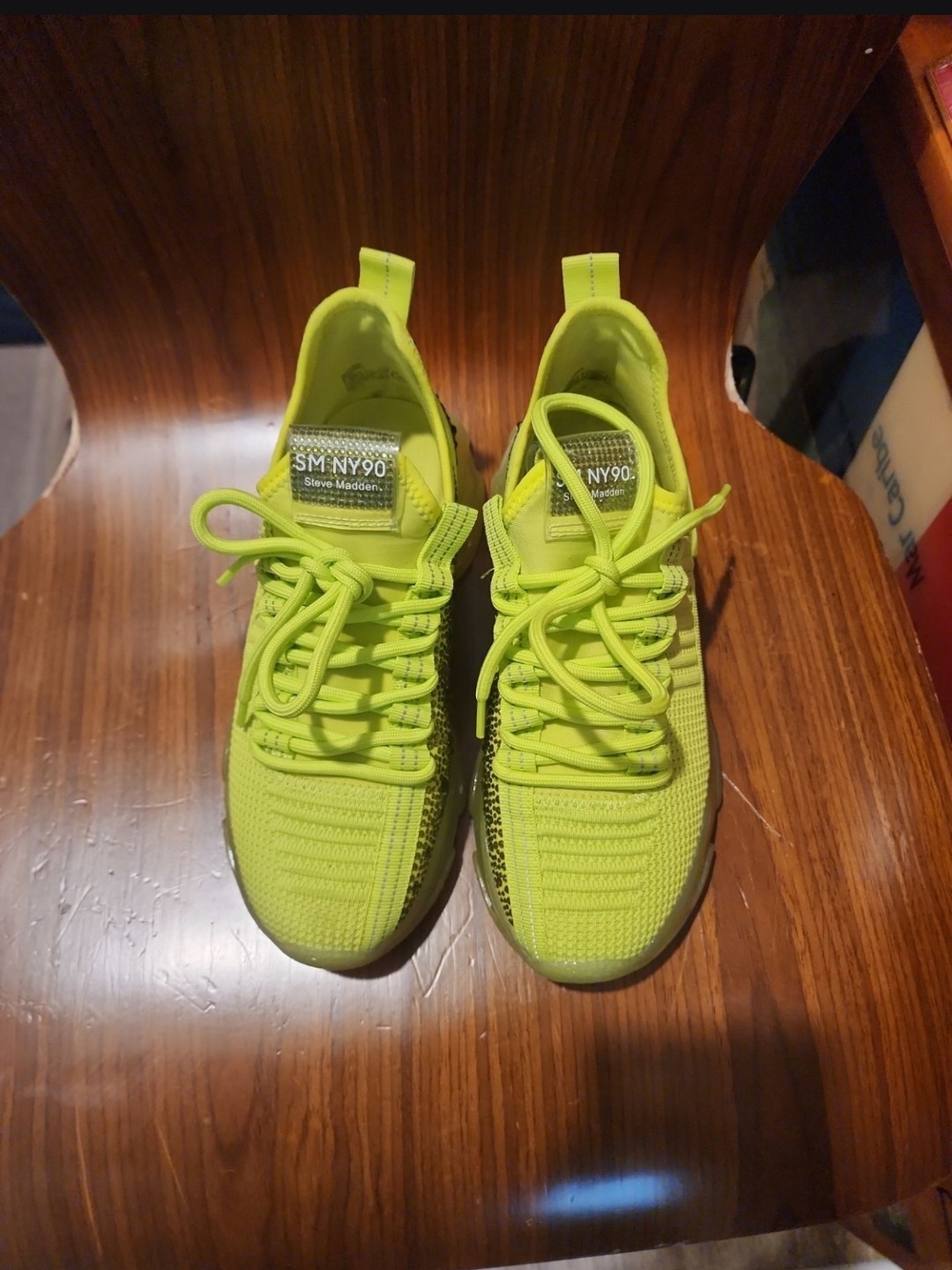 Steve Madden Kids Neon Yellow SM-NY90 Knit Sneakers